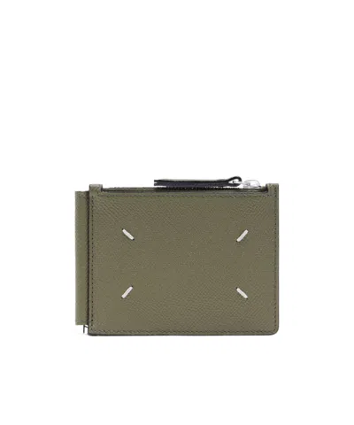 Maison Margiela Zip-up Wallet In Green