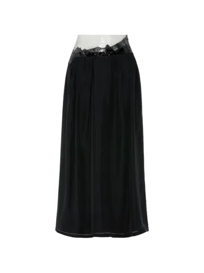 Maison Margiela Zip-fastening Midi Skirt In Black