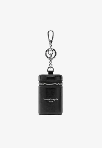 Maison Margiela Zipped Dog Waste Bag Dispenser Keyring In Black