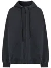 Maison Margiela Zipped Drawstring Hoodie In Black