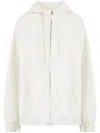 Maison Margiela Zipped Drawstring Hoodie In Neutrals