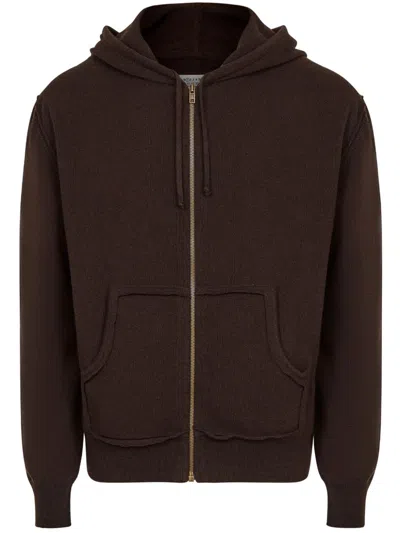 Maison Margiela Zipped Hoodie In 褐色
