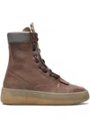 Maison Margiela Zippered Leather Boots In Brown