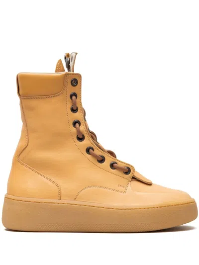 Maison Margiela Zippered Leather Boots In Neutrals
