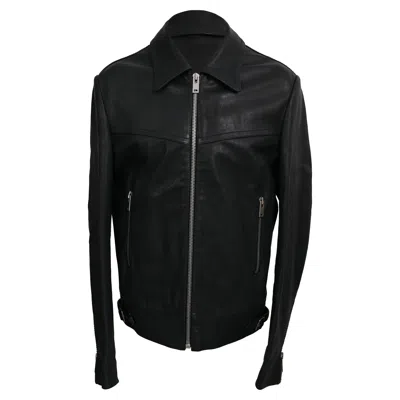 Pre-owned Maison Margiela Zip-up Biker Jacket In Black Leather