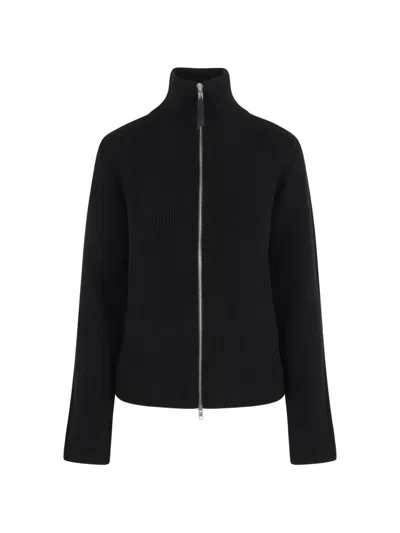 Maison Margiela Zip-up Cardigan In Black