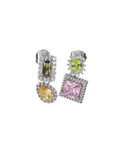 Maison Margiela Zircon-embellished Brass Jewelry For Women In Silver