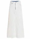 Maison Margiela Coated Denim Long Skirt In White