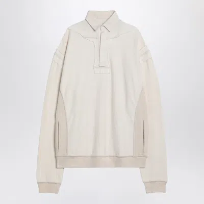 Maison Margiela Distressed Effect Ecru Sweatshirt In Neutral