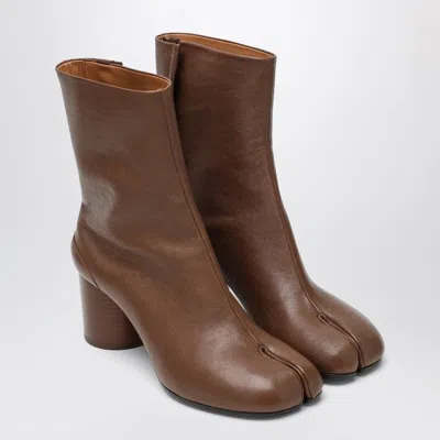 Maison Margiela Coffee Colored Tabi Ankle Boots In Brown