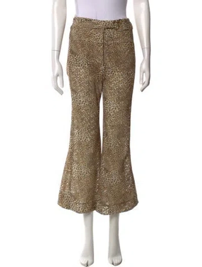 Pre-owned Maison Mayle Animal Print Flared Pants W/ Tags In Multi