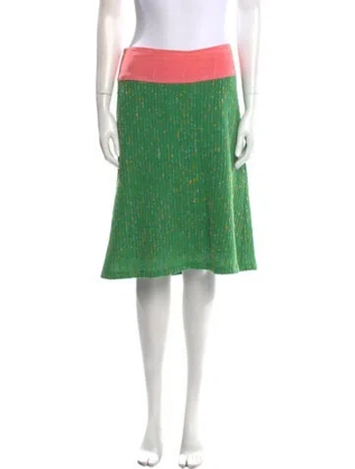 Pre-owned Maison Mayle Colorblock Pattern Knee-length Skirt In Green