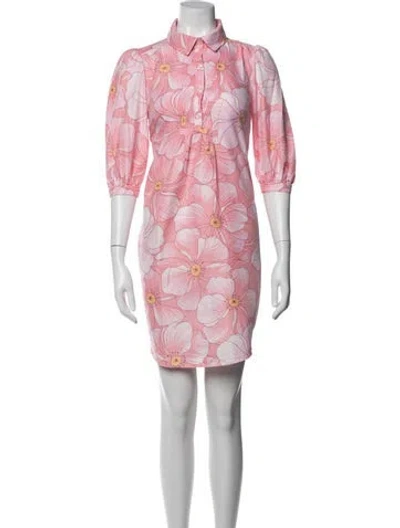 Pre-owned Maison Mayle Floral Print Mini Dress In Pink