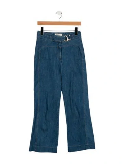 Pre-owned Maison Mayle High-rise Flared Jeans In Blue