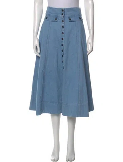 Pre-owned Maison Mayle Midi Length Skirt In Blue