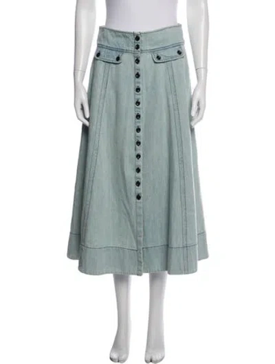Pre-owned Maison Mayle Midi Length Skirt In Blue