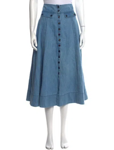 Pre-owned Maison Mayle Midi Length Skirt In Blue