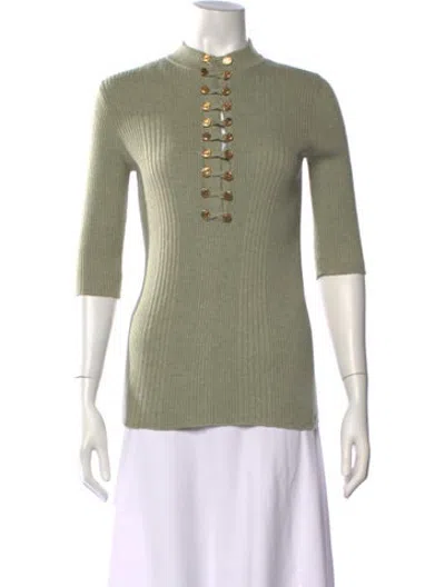 Pre-owned Maison Mayle Mock Neck Sweater In Green