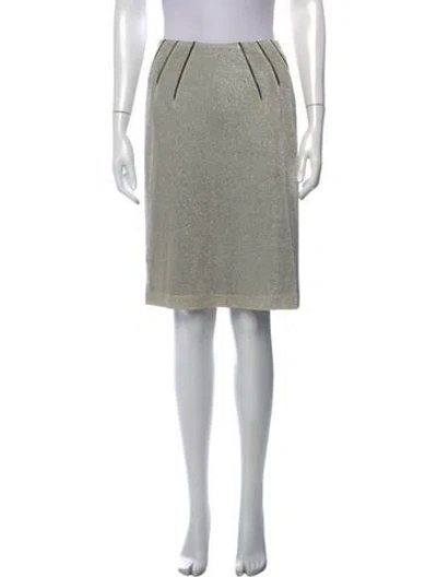Pre-owned Maison Mayle Nylon Midi Length Skirt In Silver
