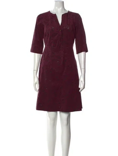 Pre-owned Maison Mayle Printed Mini Dress In Burgundy