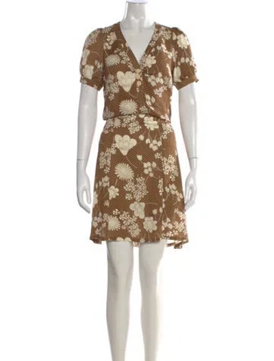 Pre-owned Maison Mayle Silk Knee-length Dress In Multi