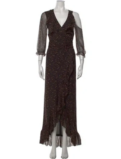 Pre-owned Maison Mayle Silk Long Dress In Black