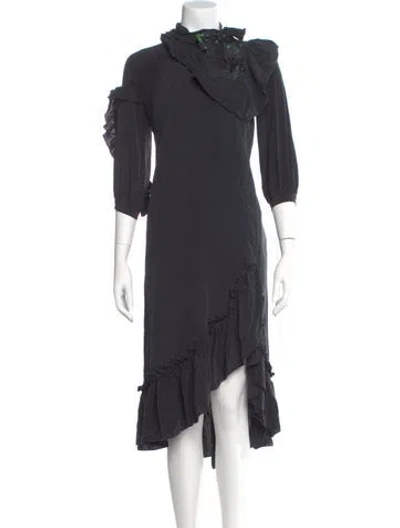 Pre-owned Maison Mayle Silk Long Dress In Gray