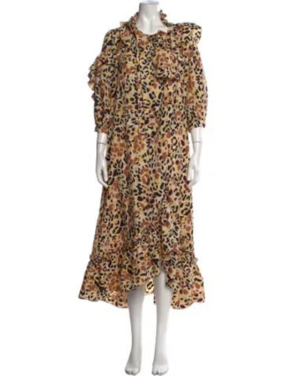 Pre-owned Maison Mayle Silk Long Dress In Multicolor