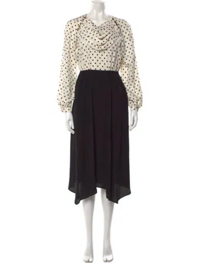 Pre-owned Maison Mayle Silk Long Dress In Neutral