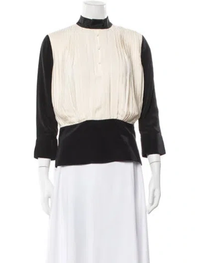 Pre-owned Maison Mayle Silk Long Sleeve Blouse