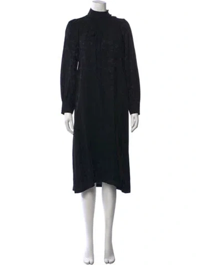 Pre-owned Maison Mayle Silk Midi Length Dress In Black