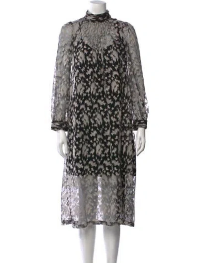 Pre-owned Maison Mayle Silk Midi Length Dress In Multicolor