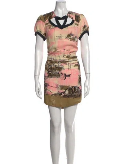 Pre-owned Maison Mayle Silk Mini Dress In Multi