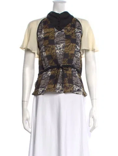 Pre-owned Maison Mayle Silk Patterned Blouse In Multi