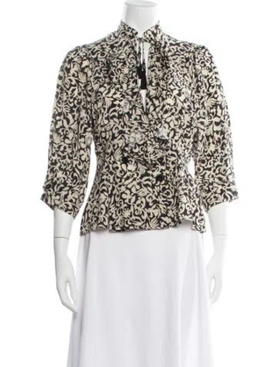 Pre-owned Maison Mayle Silk Printed Blouse In Multicolor