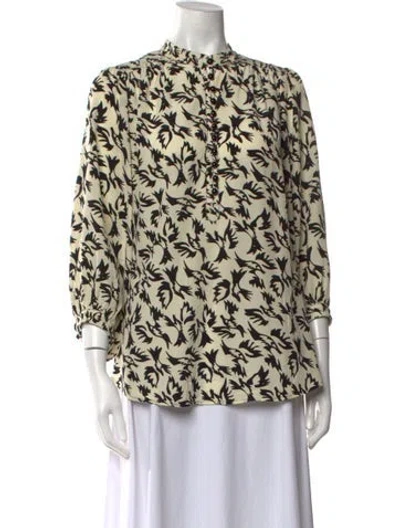 Pre-owned Maison Mayle Silk Printed Blouse In Neutrals