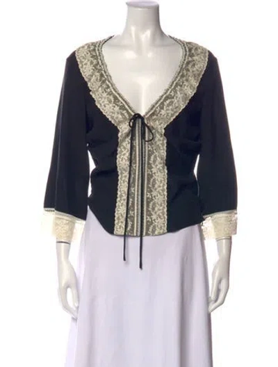 Pre-owned Maison Mayle Silk V-neck Blouse In Multicolor