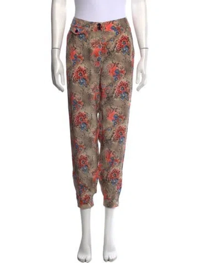 Pre-owned Maison Mayle Silk Wide Leg Pants In Multicolor