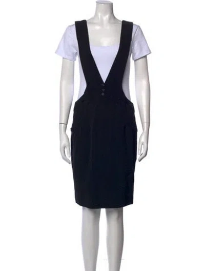 Pre-owned Maison Mayle Wool Knee-length Dress In Black