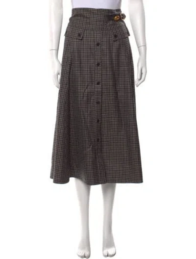 Pre-owned Maison Mayle Wool Long Skirt In Brown