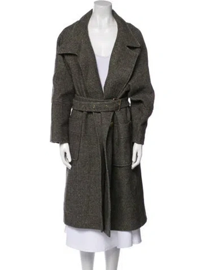 Pre-owned Maison Mayle Wool Trench Coat In Gray