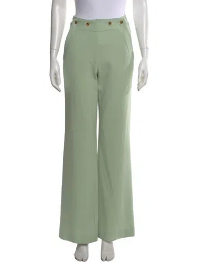 Pre-owned Maison Mayle Wool Wide Leg Pants In Green
