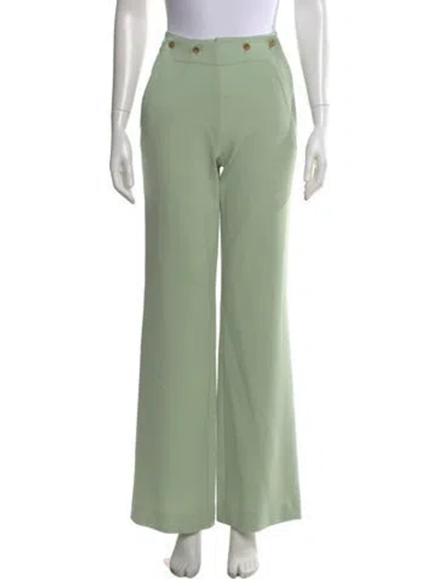 Pre-owned Maison Mayle Wool Wide Leg Pants In Green