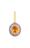 Maison Mellerio 18k Yellow Gold Baby Blossom Medal Charm In Orange