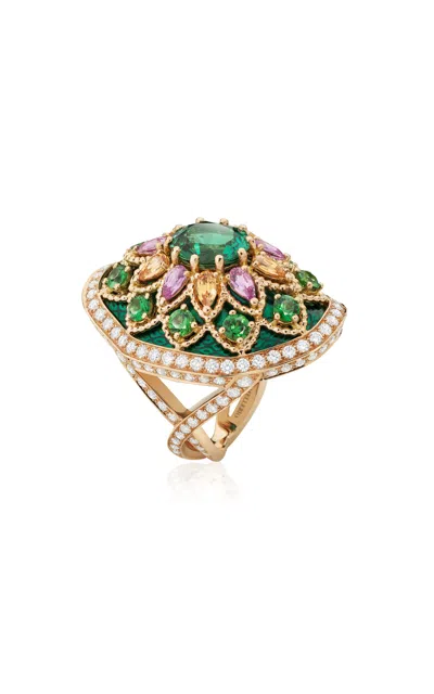 Maison Mellerio 18k Yellow Gold Giardino Ring In Green