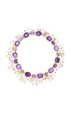 Maison Mellerio 18k Yellow Gold Jardin Pierreries Necklace Set In Purple
