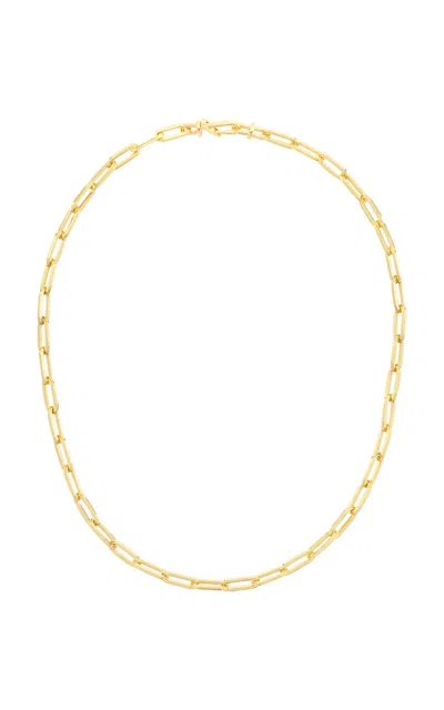Maison Mellerio 18k Yellow Gold Lien Or Medium Rectangular Handmade Link Chain Necklace 45cm