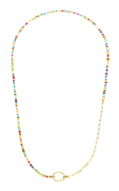 Maison Mellerio 18k Yellow Gold Lien Pierres Long Necklace In Multi