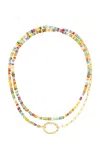 Maison Mellerio 18k Yellow Gold Lien Pierres Long Wrappable Necklace In Multi