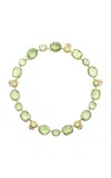 Maison Mellerio 18k Yellow Gold Pierreries Necklace With Prasiolites And Floral Beaded Pattern In Green